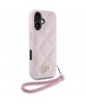 Karl Lagerfeld Quilted Initial Logo & Chain Strap iPhone 16 Case - Pink
