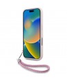 Karl Lagerfeld Quilted Initial Logo & Chain Strap iPhone 16 Case - Pink