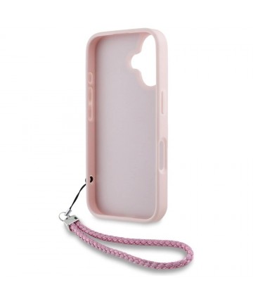 Karl Lagerfeld Quilted Initial Logo & Chain Strap iPhone 16 Case - Pink