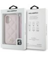 Karl Lagerfeld Quilted Initial Logo & Chain Strap iPhone 16 Case - Pink