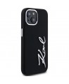 Karl Lagerfeld Silicone Metal Script Logo iPhone 15 Case - Black