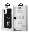 Karl Lagerfeld Silicone Metal Script Logo iPhone 15 Case - Black