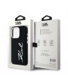 Karl Lagerfeld Silicone Metal Script Logo iPhone 15 Pro Max Case - Black