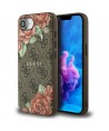 Guess 4G Flowers Print MagSafe case for iPhone 16e - brown