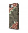 Guess 4G Flowers Print MagSafe case for iPhone 16e - brown