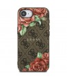 Guess 4G Flowers Print MagSafe case for iPhone 16e - brown