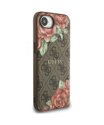 Guess 4G Flowers Print MagSafe case for iPhone 16e - brown