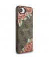 Guess 4G Flowers Print MagSafe case for iPhone 16e - brown
