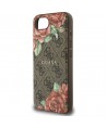 Guess 4G Flowers Print MagSafe case for iPhone 16e - brown