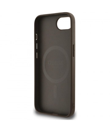 Guess 4G Flowers Print MagSafe case for iPhone 16e - brown