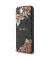 Guess 4G Flowers Print MagSafe case for iPhone 16e - black