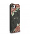 Guess 4G Flowers Print MagSafe case for iPhone 16e - black