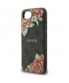Guess 4G Flowers Print MagSafe case for iPhone 16e - black