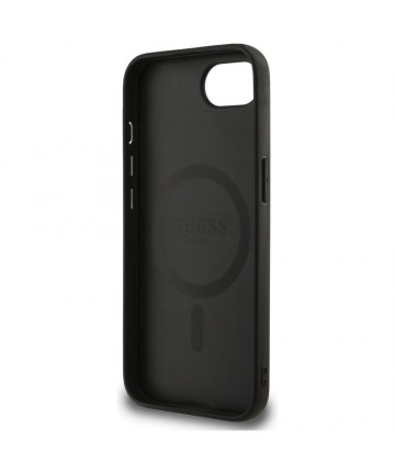 Guess 4G Flowers Print MagSafe case for iPhone 16e - black
