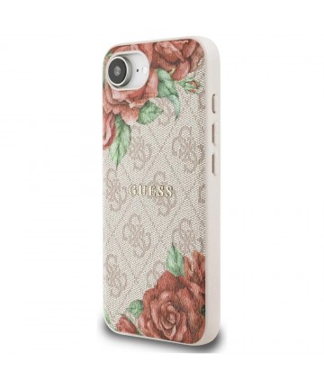 Guess 4G Flowers Print MagSafe iPhone 16e Case - Pink