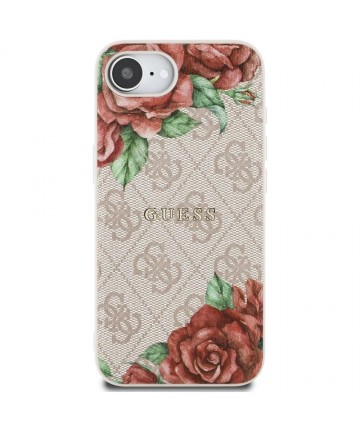 Guess 4G Flowers Print MagSafe iPhone 16e Case - Pink