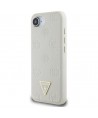 Guess Grained Hot Stamp Peony Triangle Logo MagSafe case for iPhone 16e - beige