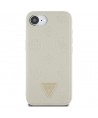 Guess Grained Hot Stamp Peony Triangle Logo MagSafe case for iPhone 16e - beige