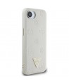 Guess Grained Hot Stamp Peony Triangle Logo MagSafe case for iPhone 16e - beige