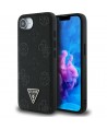 Guess Grained Hot Stamp Peony Triangle Logo MagSafe Case for iPhone 16e - Black