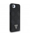 Guess Grained Hot Stamp Peony Triangle Logo MagSafe Case for iPhone 16e - Black