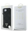 Guess Grained Hot Stamp Peony Triangle Logo MagSafe Case for iPhone 16e - Black