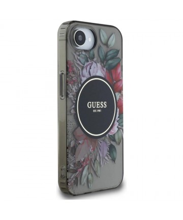 Guess IML Flowers MagSafe iPhone 16e Case - Black