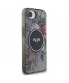 Guess IML Flowers MagSafe iPhone 16e Case - Black