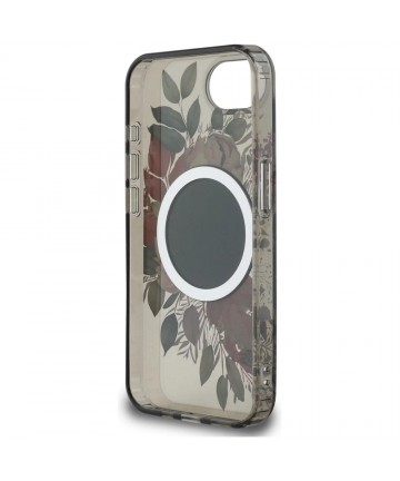 Guess IML Flowers MagSafe iPhone 16e Case - Black