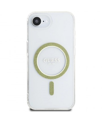 Guess IML Glitter Circle MagSafe iPhone 16e Case - Clear