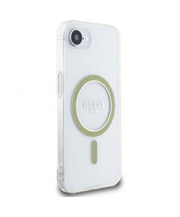 Guess IML Glitter Circle MagSafe iPhone 16e Case - Clear
