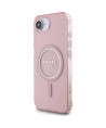 Guess IML Glitter Circle MagSafe case for iPhone 16e - pink