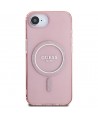 Guess IML Glitter Circle MagSafe case for iPhone 16e - pink
