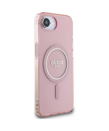 Guess IML Glitter Circle MagSafe case for iPhone 16e - pink