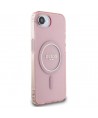 Guess IML Glitter Circle MagSafe case for iPhone 16e - pink