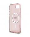 Guess IML Glitter Circle MagSafe case for iPhone 16e - pink