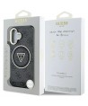 Guess IML Metal Glitter 4G Circle Triangle MagSafe Case for iPhone 16 - Black