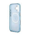 Guess IML Metal Glitter 4G Circle Triangle MagSafe Case for iPhone 16 - Blue