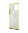Guess IML Metal Glitter 4G Circle Triangle MagSafe Case for iPhone 16 Pro - Brown