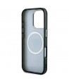 Guess IML Metal Glitter 4G Circle Triangle MagSafe Case for iPhone 16 Pro - Black