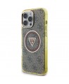 Guess IML Metal Glitter 4G Circle Triangle MagSafe Case for iPhone 16 Pro Max - Brown
