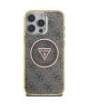 Guess IML Metal Glitter 4G Circle Triangle MagSafe Case for iPhone 16 Pro Max - Brown