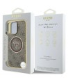 Guess IML Metal Glitter 4G Circle Triangle MagSafe Case for iPhone 16 Pro Max - Brown