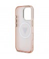 Guess IML Metal Glitter 4G Circle Triangle MagSafe Case for iPhone 16 Pro Max - Pink