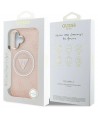 Guess IML Metal Glitter 4G Circle Triangle MagSafe case for iPhone 16 - pink