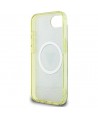 Guess IML Metal Glitter 4G Circle Triangle MagSafe case for iPhone 16e - brown