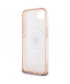 Guess IML Metal Glitter 4G Circle Triangle MagSafe case for iPhone 16e - pink