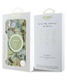 Guess IML Metal Glitter Flowers Triangle MagSafe iPhone 16e Case - Green