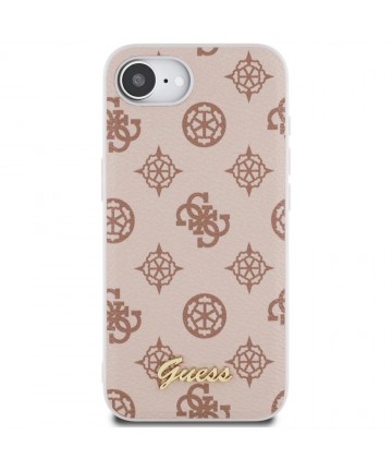 Guess Peony Script Logo MagSafe iPhone 16e Case - Brown