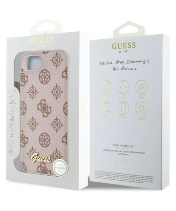 Guess Peony Script Logo MagSafe iPhone 16e Case - Brown